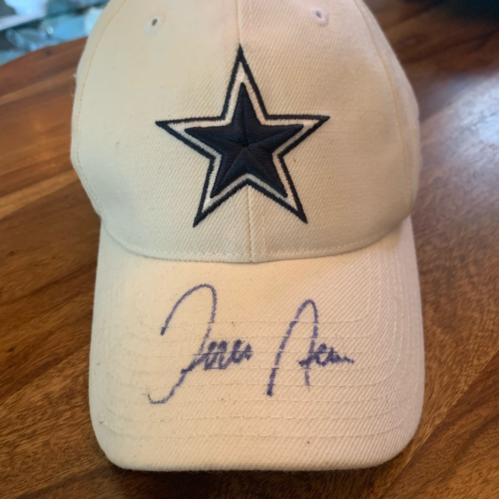 Reebok on field Dallas Cowboys hat signed by Terrence Newman